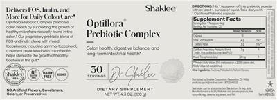 Optiflora Prebiotic Complex label
