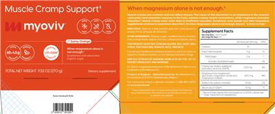 Muscle Cramp Support Sunny Orange label