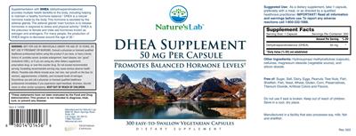 DHEA Supplement 50 mg label