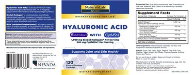 Hyaluronic Acid with BioCell Collagen & OptiMSM label