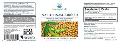 Nattokinase 2,000 FU label