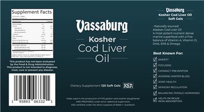 Kosher Cod Liver Oil label