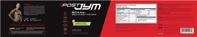 Post JYM BCAAs+ Recovery Matrix Rainbow Sherbet label