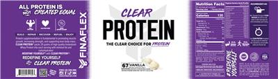Clear Protein Vanilla label