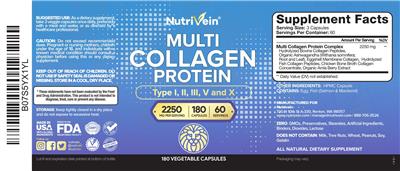 Multi Collagen Protein 2250 mg label