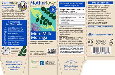 More Milk Moringa label