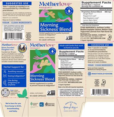 Morning Sickness Blend label