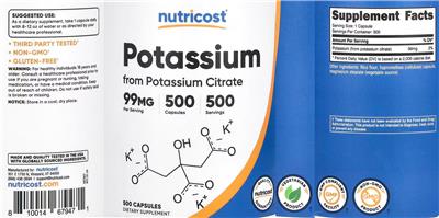 Potassium 99 mg label
