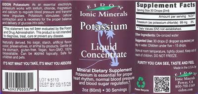 Potassium Liquid Concentrate label