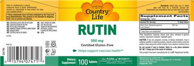 Rutin 500 mg label