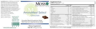 AminoMeal Select Chocolate label