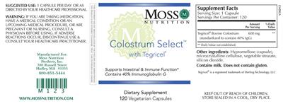 Colostrum Select with Tegricel label