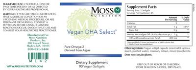 Vegan DHA Select label