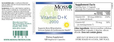 Vitamin D + K 2000 label