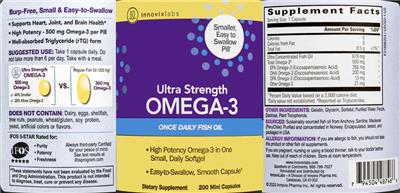 Ultra Strength Omega-3 label