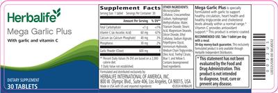 Mega Garlic Plus label