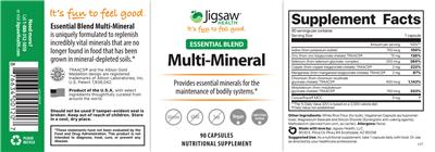 Essential Blend Multi Mineral label