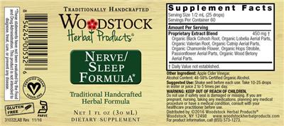 Nerve/Sleep Formula label