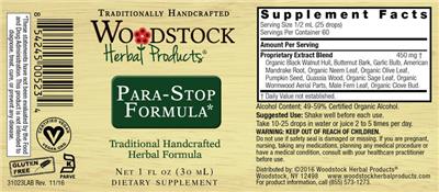 Para-Stop Formula label