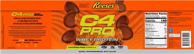 C4 Pro Whey Protein Reese's Peanut Butter & Chocolate label