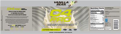 C4 Pro Whey Protein Vanilla Bean label