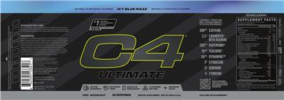C4 Ultimate Icy Blue Razz label