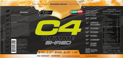 C4 Ultimate Shred Creamsicle Orange Cream label