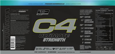 C4 Ultimate Strength Frozen Bombsicle label