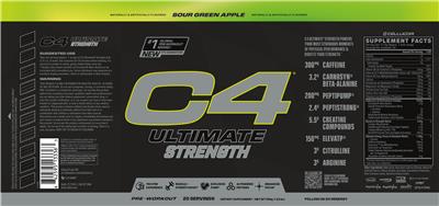 C4 Ultimate Strength Sour Green Apple label