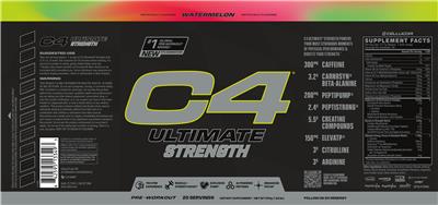 C4 Ultimate Strength Watermelon label