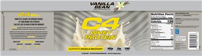 C4 Whey Protein Vanilla Bean label