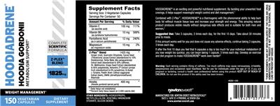 Hoodiadrene 1825 mg label