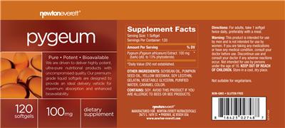 Pygeum 100 mg label
