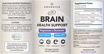 Brain Health Support label
