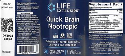 Quick Brain Nootropic label