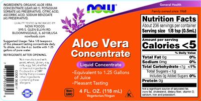 Aloe Vera Concentrate label