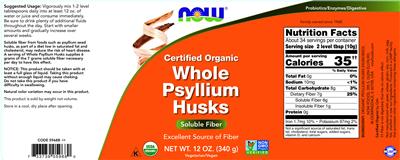 Certified Organic Whole Psyllium Husks label