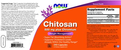 Chitosan 500 mg Plus Chromium label