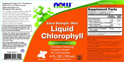 Extra Strength Liquid Chlorophyll Mint Flavor label