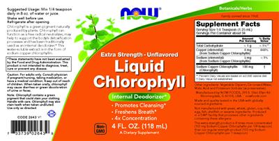 Extra Strength Liquid Chlorophyll Unflavored label