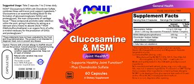 Glucosamine & MSM label