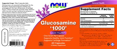 Glucosamine '1000' label