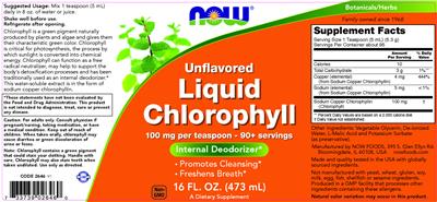 Liquid Cholorophyll Unflavored label