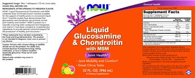 Liquid Glucosamine & Chondroitin with MSM label