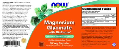 Magnesium Glycinate with BioPerine label