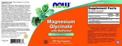 Magnesium Glycinate with BioPerine label