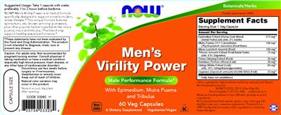 Men's Virility Power label