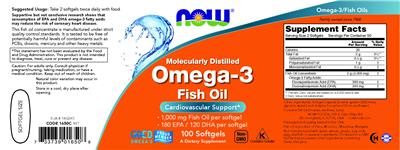 Molecularly Distilled Omega-3 Fish Oil label
