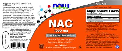 NAC 1000 mg label