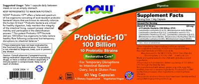 Probiotic-10 100 Billion label